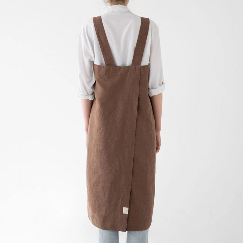 Linen Tales Pinafore Apron - Nutmeg