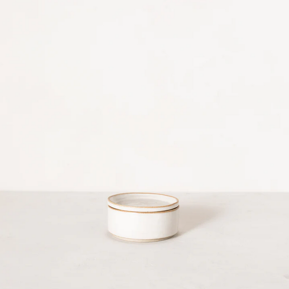 Minimal Ceramic Salt Cellar - White Stoneware