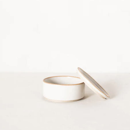 Minimal Ceramic Salt Cellar - White Stoneware