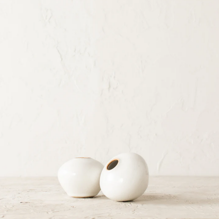 Bud Vase 4" - White Stoneware