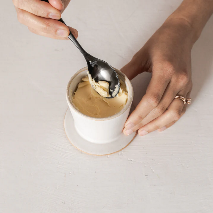 Minimal Ceramic Butter Keeper - White Stoneware