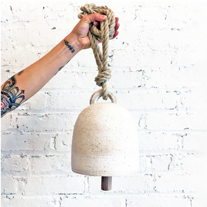 Small Round Thrown Bell - Simple White