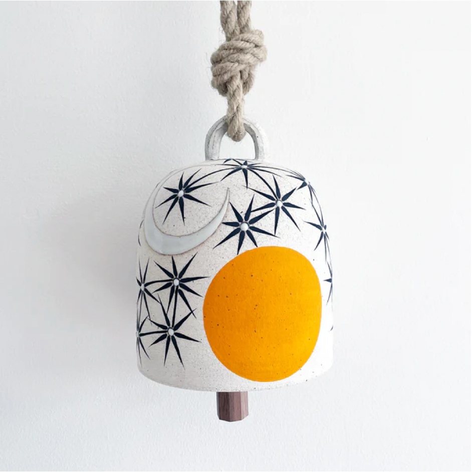 Small Round Thrown Bell - Sun Moon Stars
