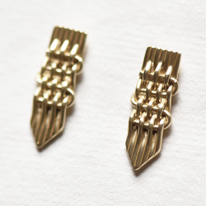 Small Basket Weave Fringe Earrings