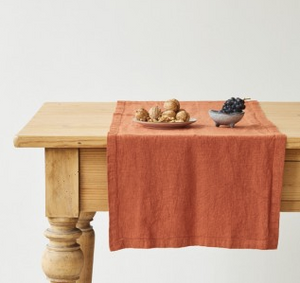 Linen Table Runner - Baked Clay - KESTREL