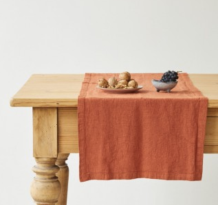 Linen Table Runner - Baked Clay - KESTREL