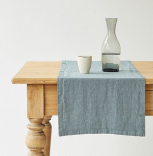 Linen Table Runner - Blue Fog - KESTREL