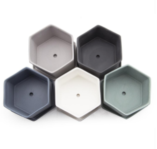 Hex Planter (Blue Grey) - KESTREL