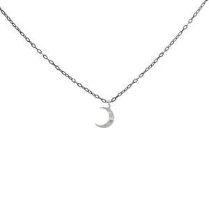 Tiny Crescent Moon Necklace - SS/SS
