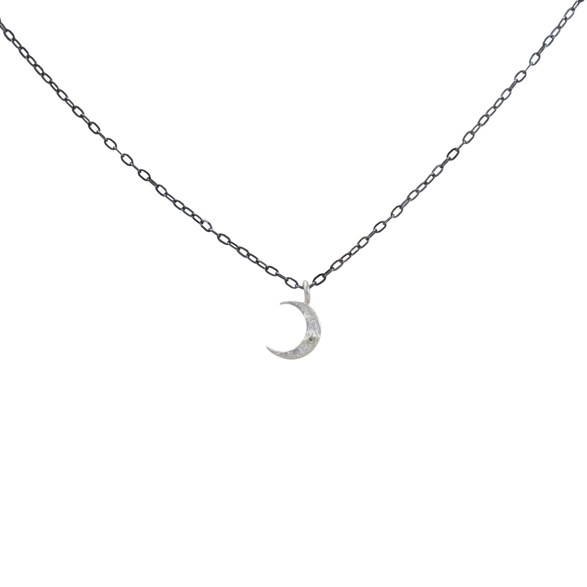 Tiny Crescent Moon Necklace - SS/SS