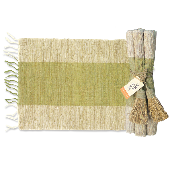 Vetiver Placemat - Olive Chunky Stripe