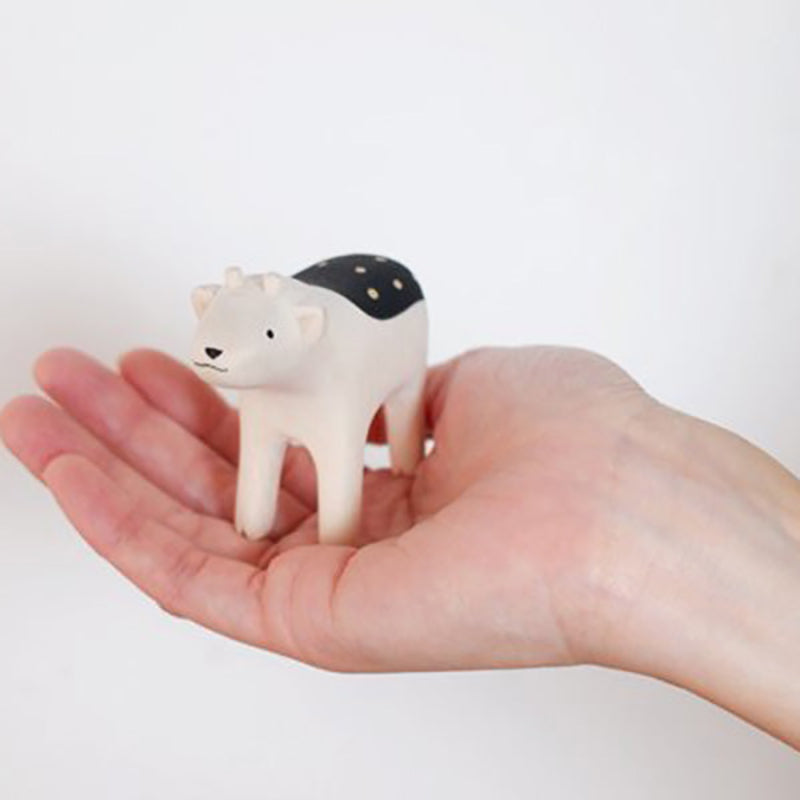 Tiny Wooden Fawn Deer