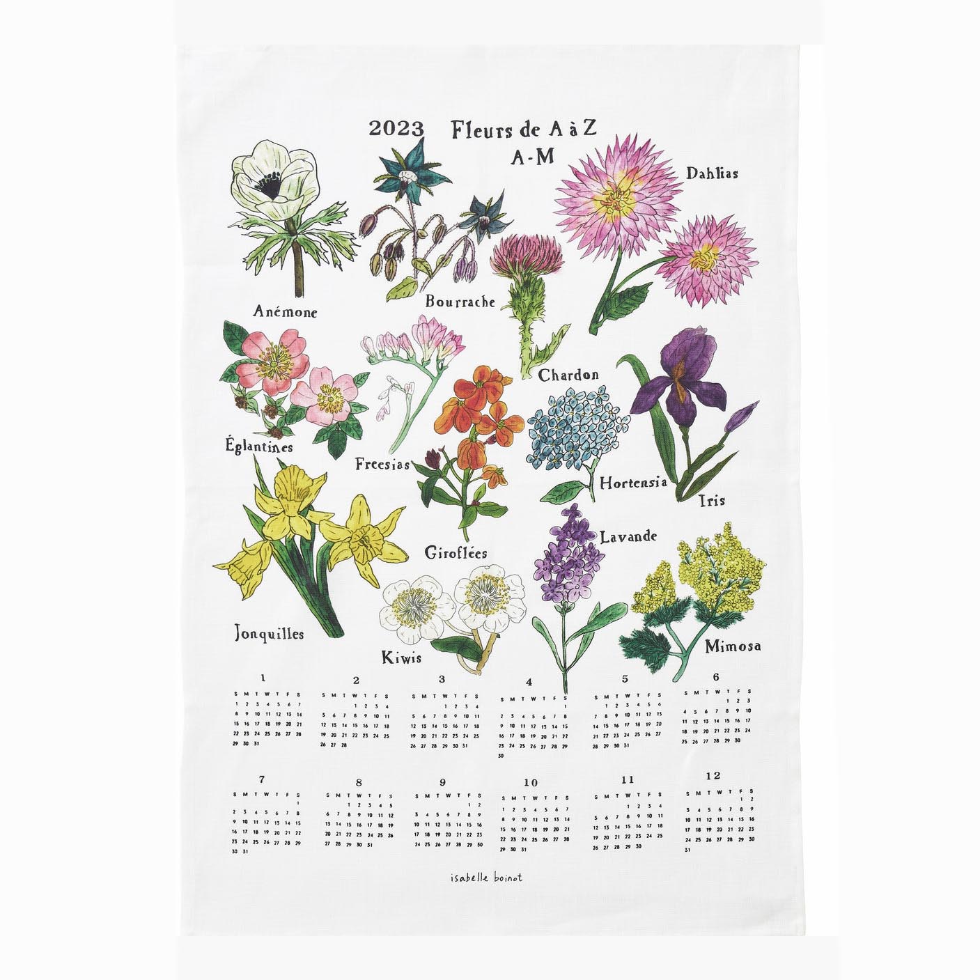 2023 Fabric Calendar Fleurs AM KESTREL
