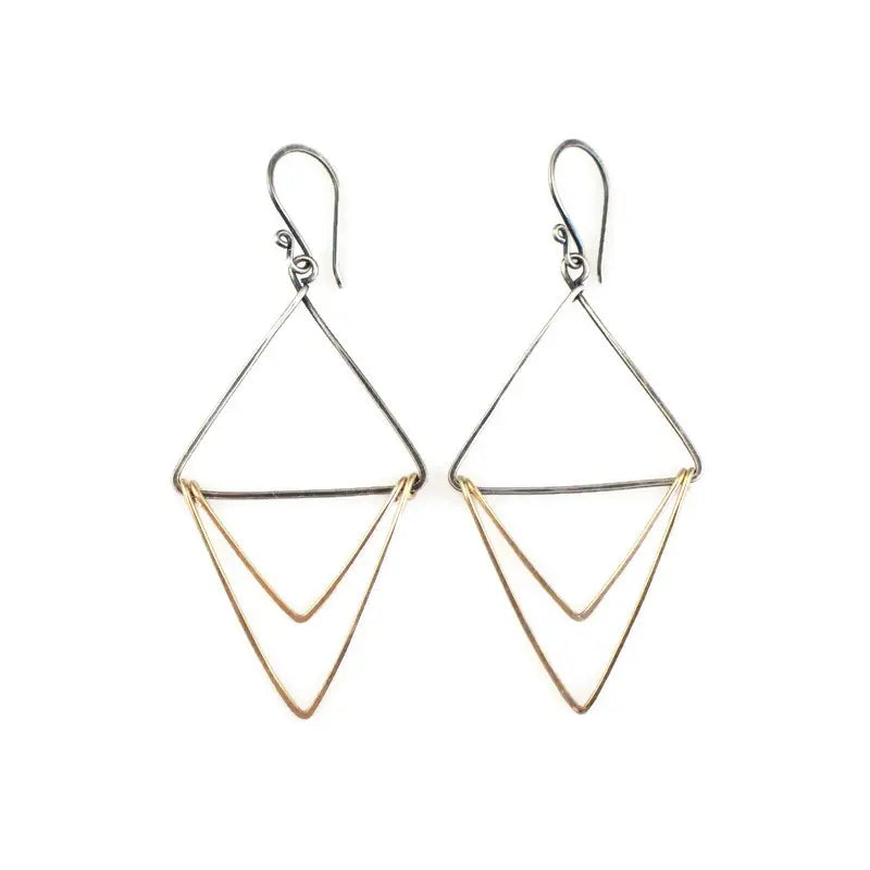Triple Triangle Hoop - Mixed Metal