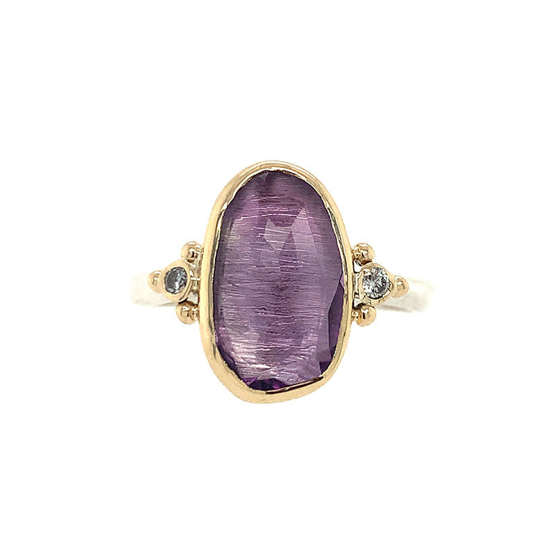 Amethyst Ring with Diamonds