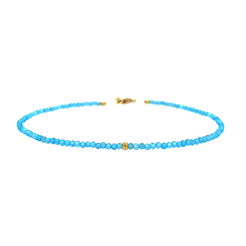 Apatite + 18k Beaded Bracelet