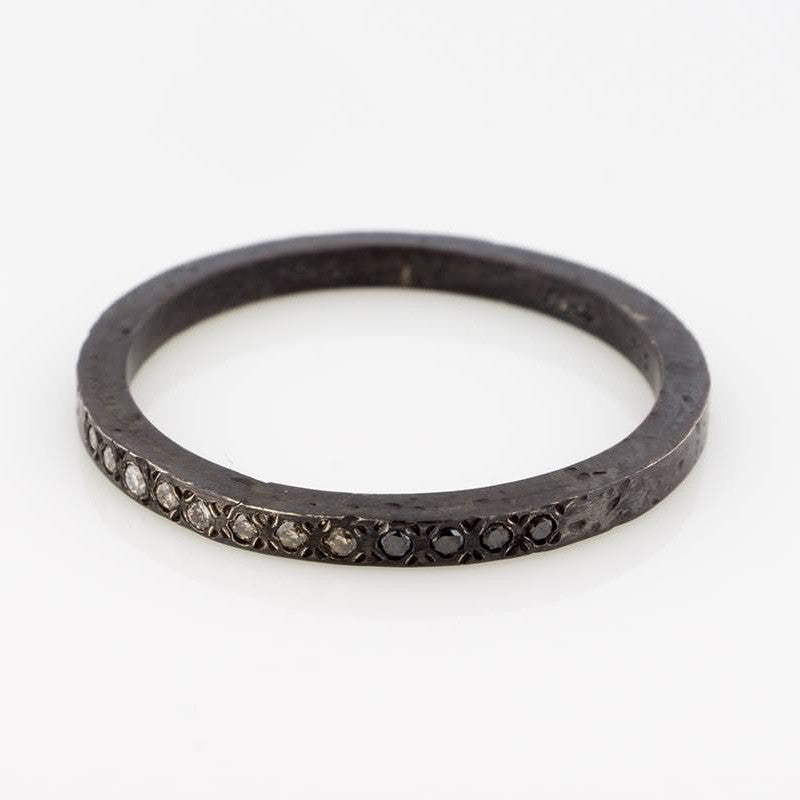 Oxidized Ombre Diamond Ring - KESTREL