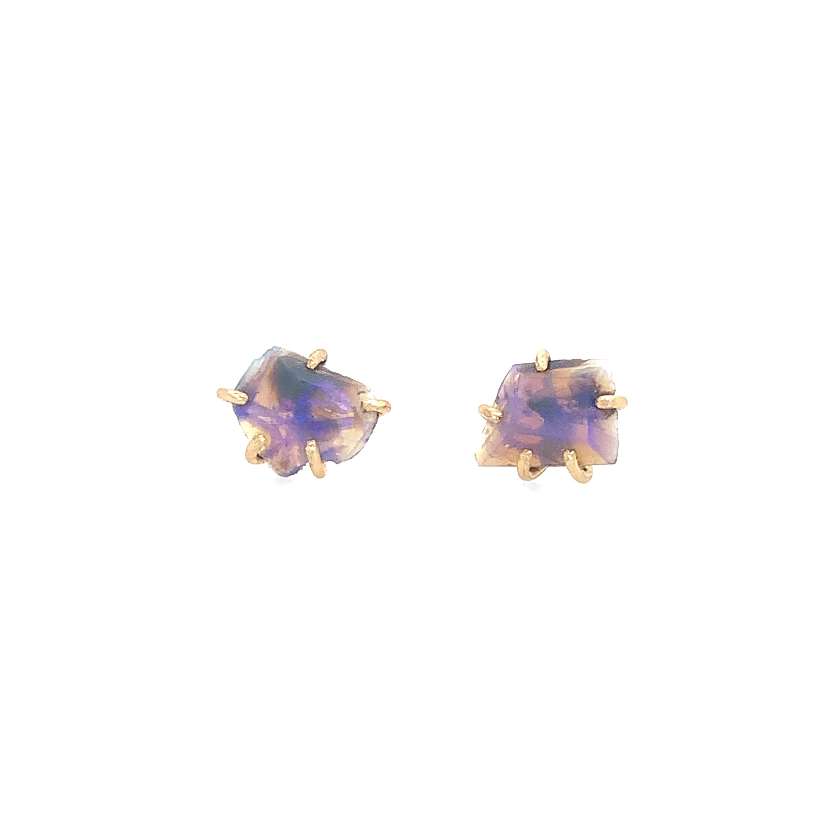 14K Small Australian Opal Studs
