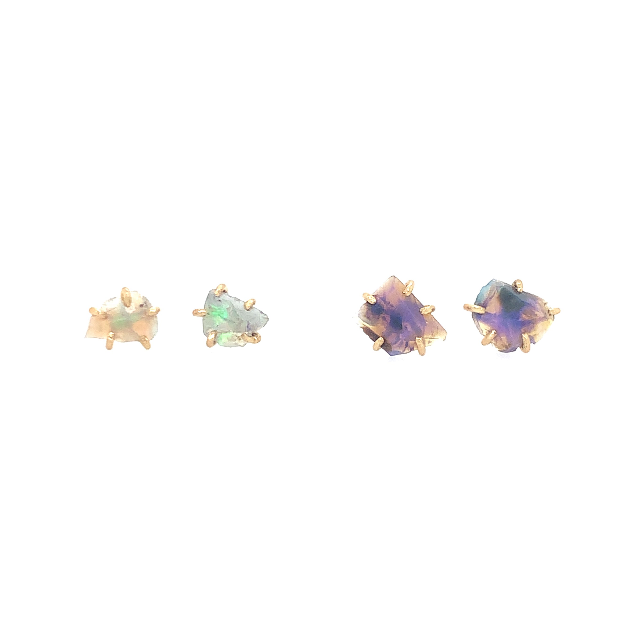14K Small Australian Opal Studs