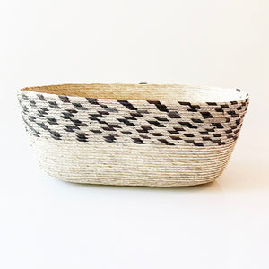 Small Oval Palm Basket - Pinto Stripe