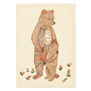 Mama Bear + Cub Embroidered Card