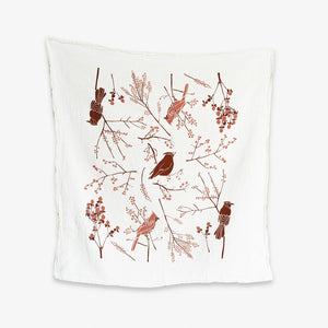 Birds and Berries Tea Towel
