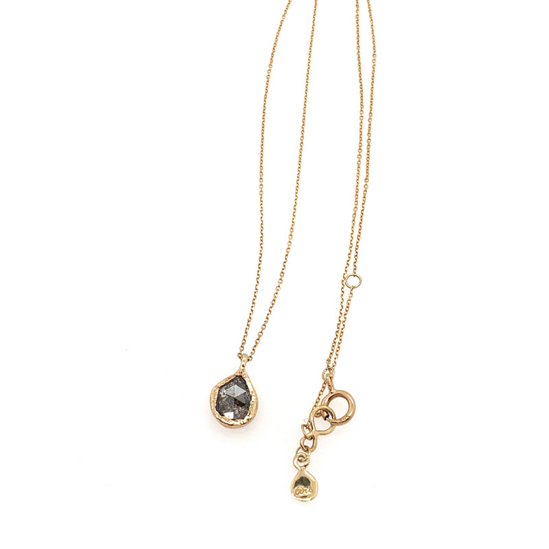 ** 14K Sliced Black Diamond Necklace **