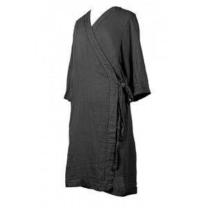 Cotton Kimono Robe - Black