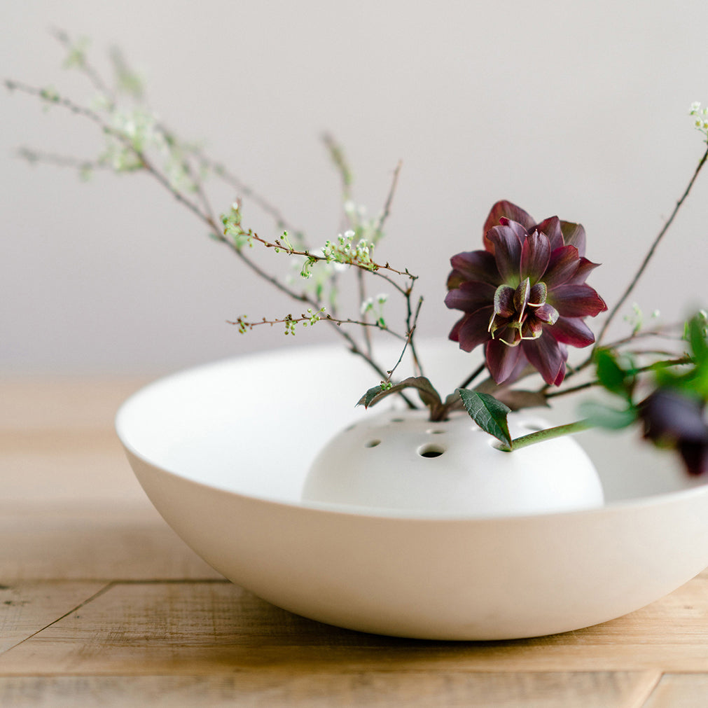 Ceramic Flower Frog Bowl
