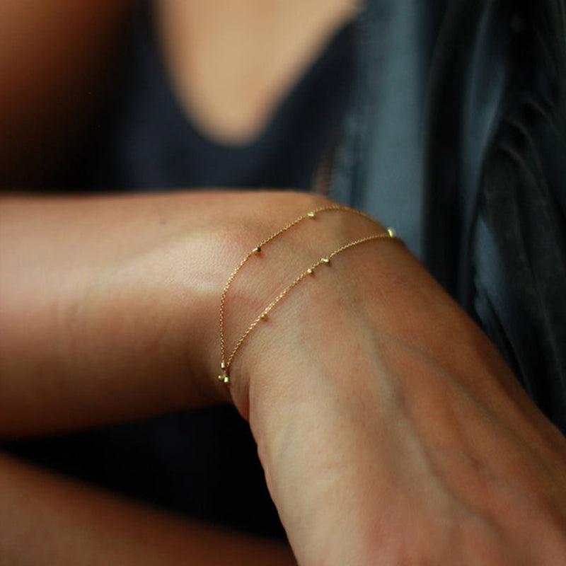 18k Double Strand Gold Dust Bracelet