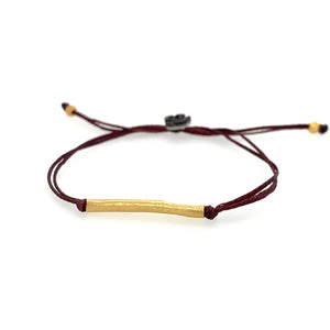 Golden Bar Bracelet on Brown