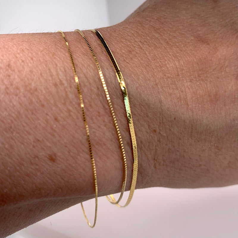 14k Super Fine Box Chain Bracelet