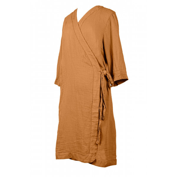 Cotton Kimono Robe - Caramel