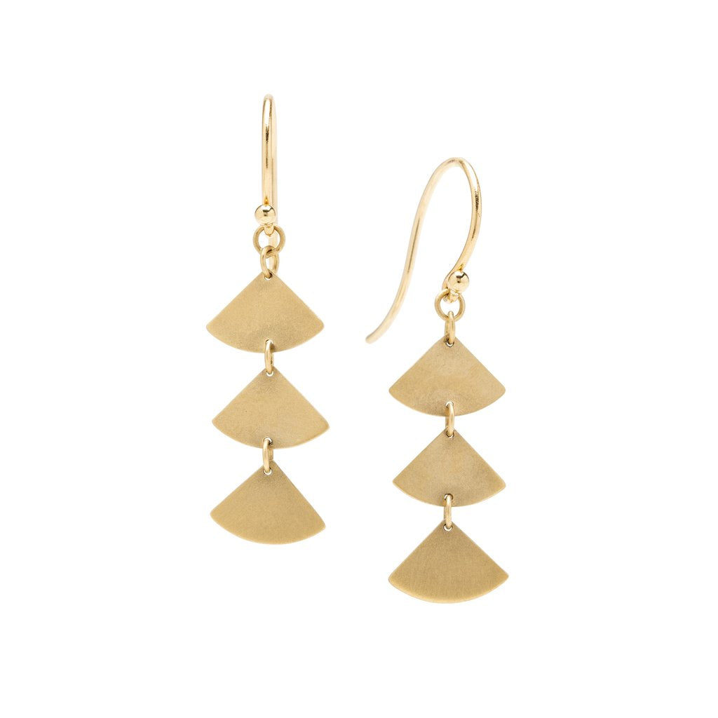 14K Gingko Simple Drop Earrings - KESTREL