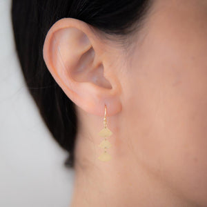 14K Gingko Simple Drop Earrings - KESTREL