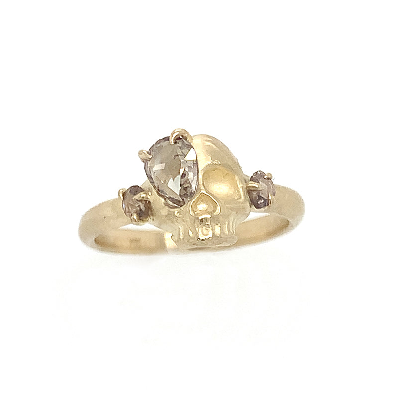 14k Champagne Mind's Eye Skull Ring
