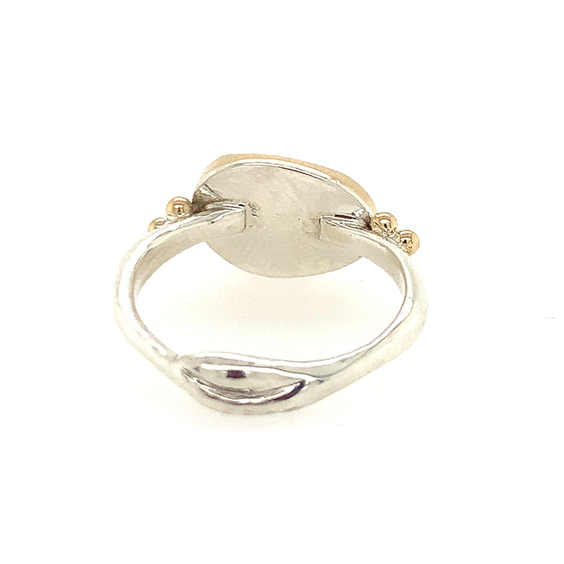 14k + SS Chrysoprase Ring