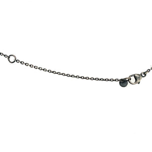 Sterling Crescent Necklace w/ Grey Diamonds