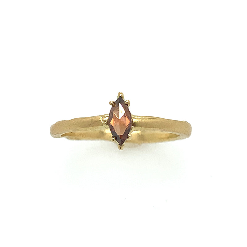 Cognac Diamond Marquise Solitaire Ring