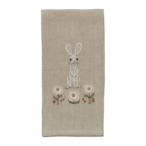 Bunny and Daisies Tea Towel