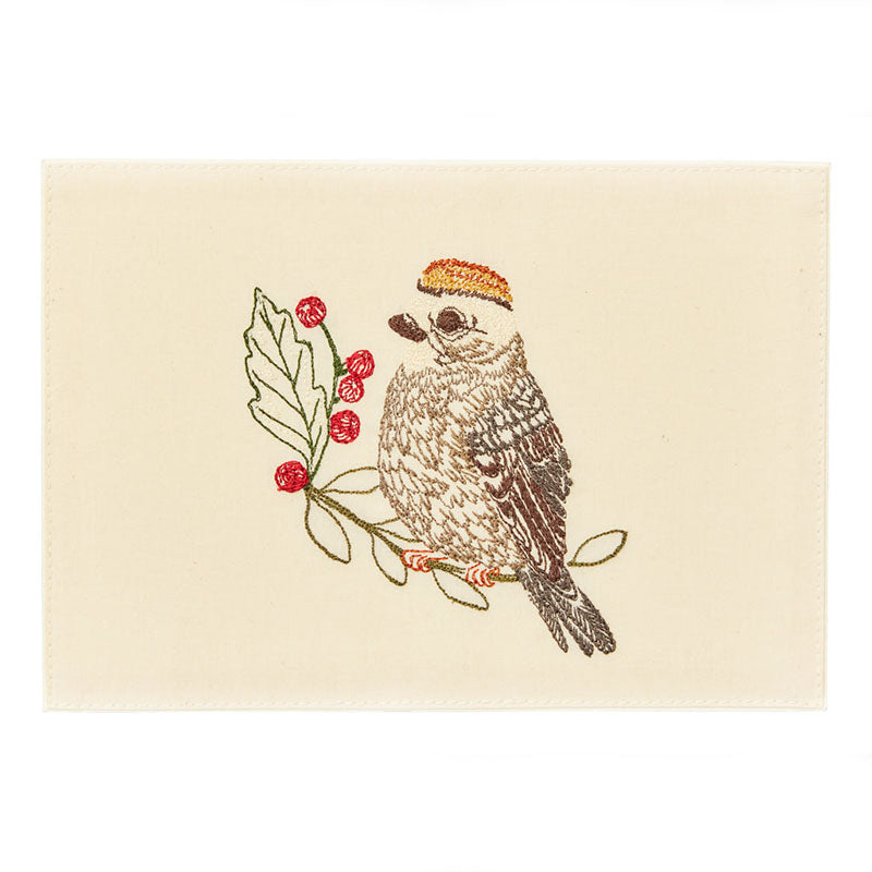 Kinglet Bird Embroidered Card
