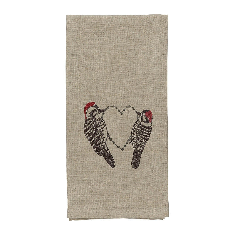 Woodpecker Love Tea Towel