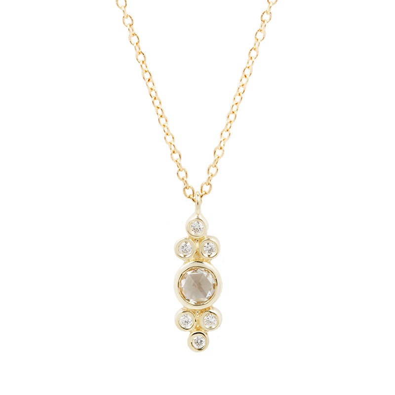 14K Eleanor Necklace w/ Vertical Diamond Pendant