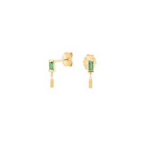 18k Enchanting Stud Earrings w Emerald