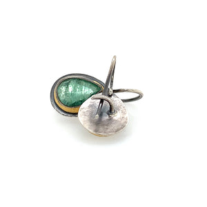 Carved Dangle Earrings - Teardrop Emerald