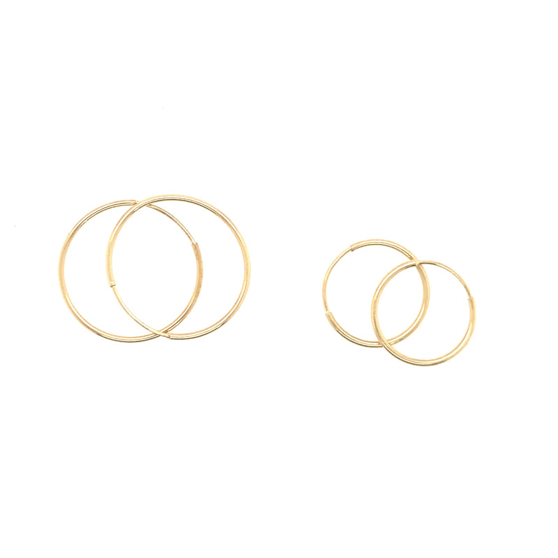 14k Yellow Gold Endless Hoop