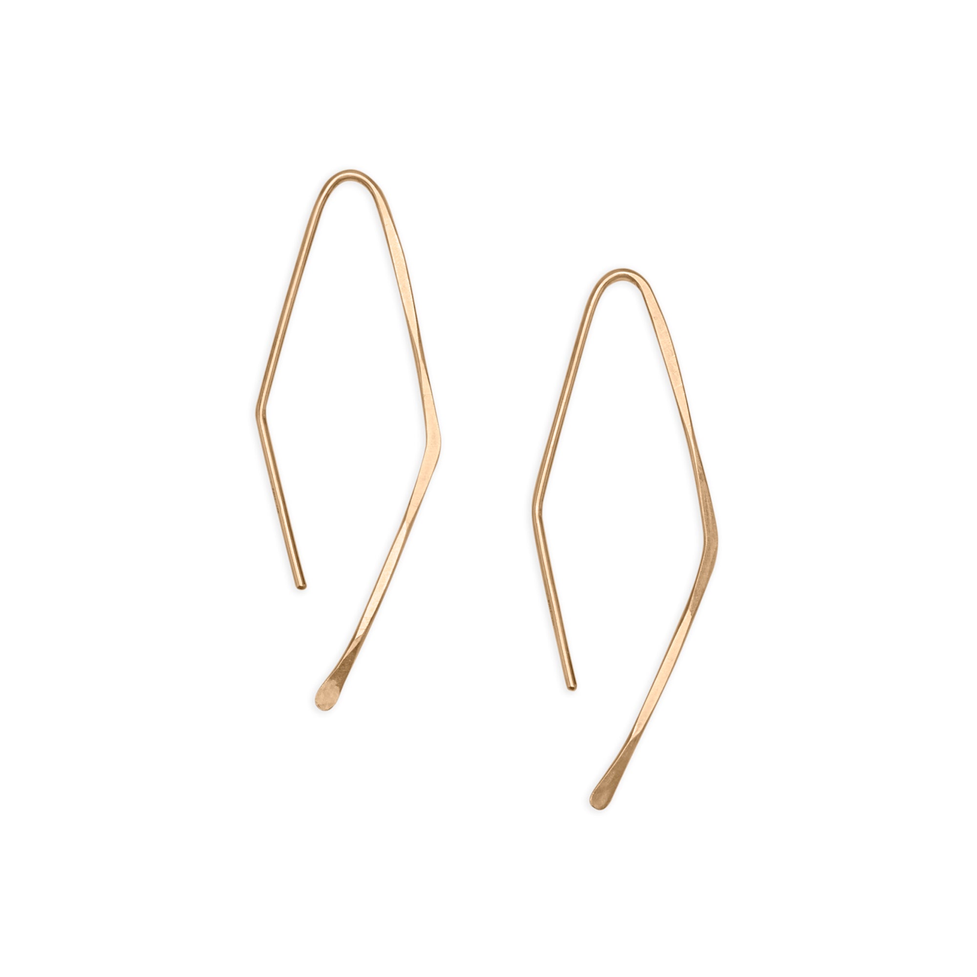 14k Diamond Shaped Hoops