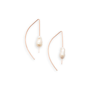 Arch Earring with Freshwater Pearl