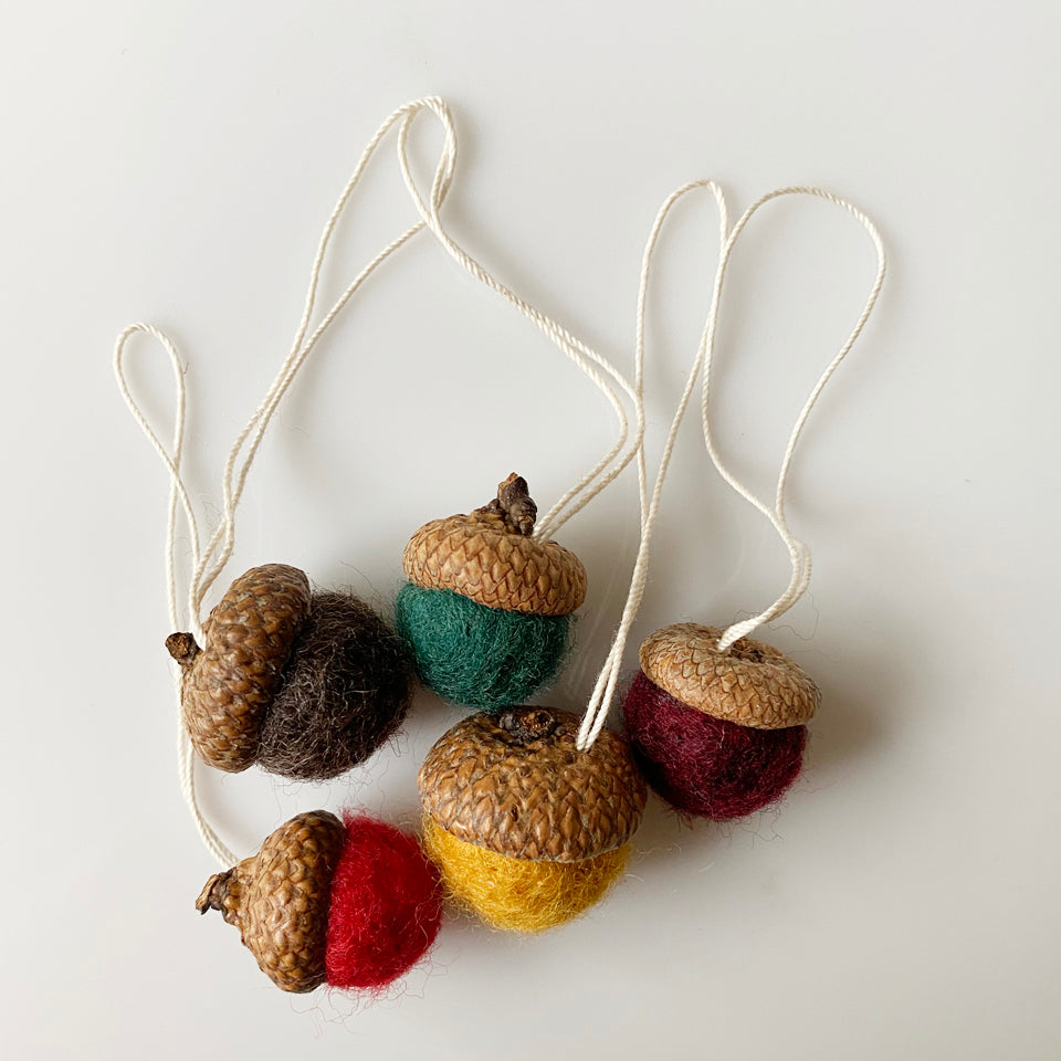 Felted Acorn Ornaments
