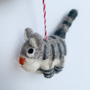 Felt Tabby Cat Ornament